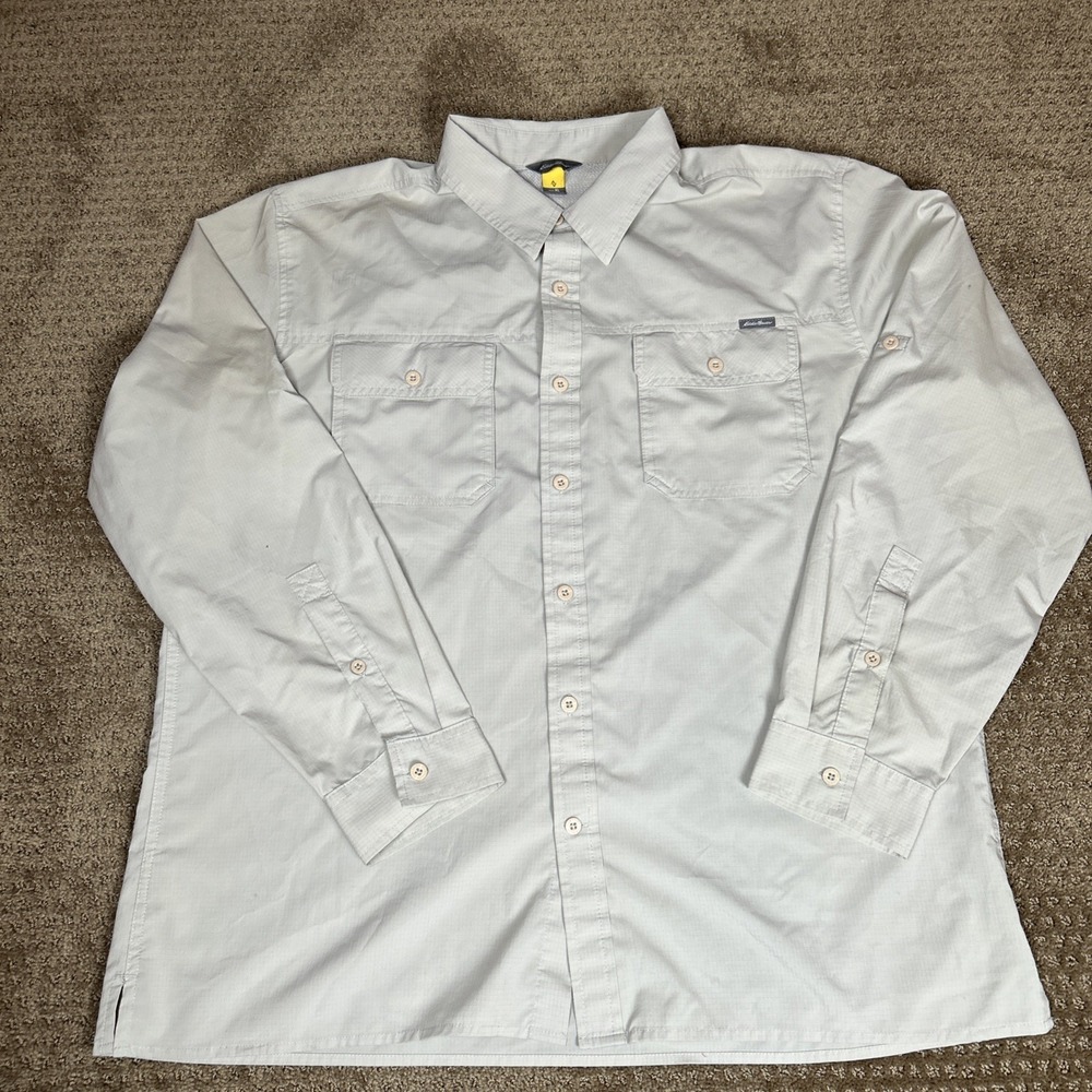 Eddie Bauer Classic Fit Shirt Men's XL Button Down Tan Lightweight